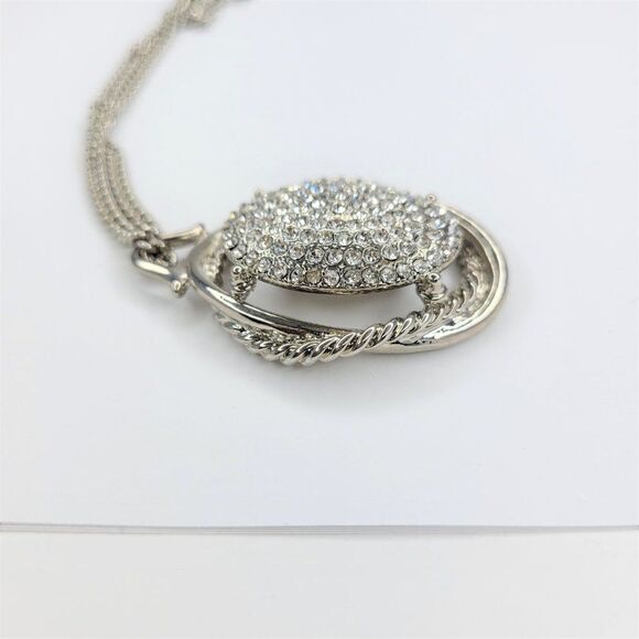 Silver Oval Pendant Necklace - Picture 11 of 11